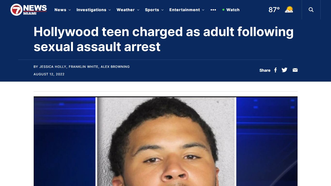 Hollywood teen charged as adult following sexual assault arrest